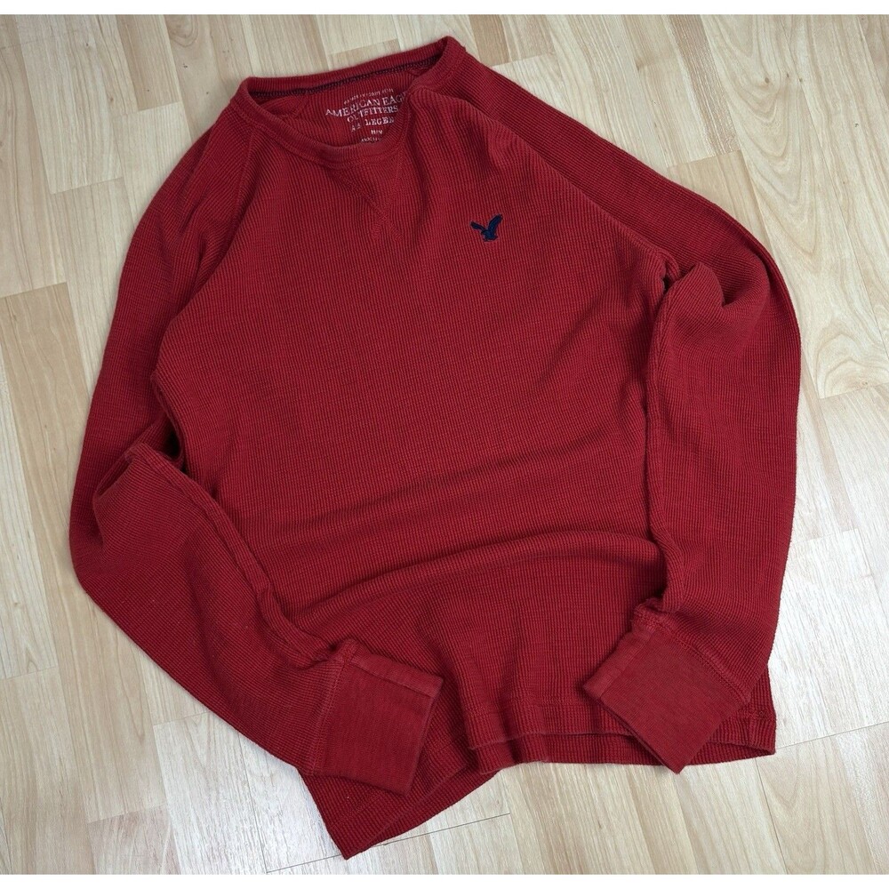 Y2K American Eagle Thermal Long Sleeve Shirt / Embroidered / Size Medium